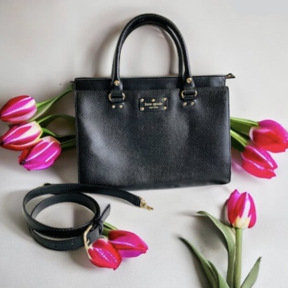 Kate Spade Durham Wellesley Black Leather Crossbody Bag